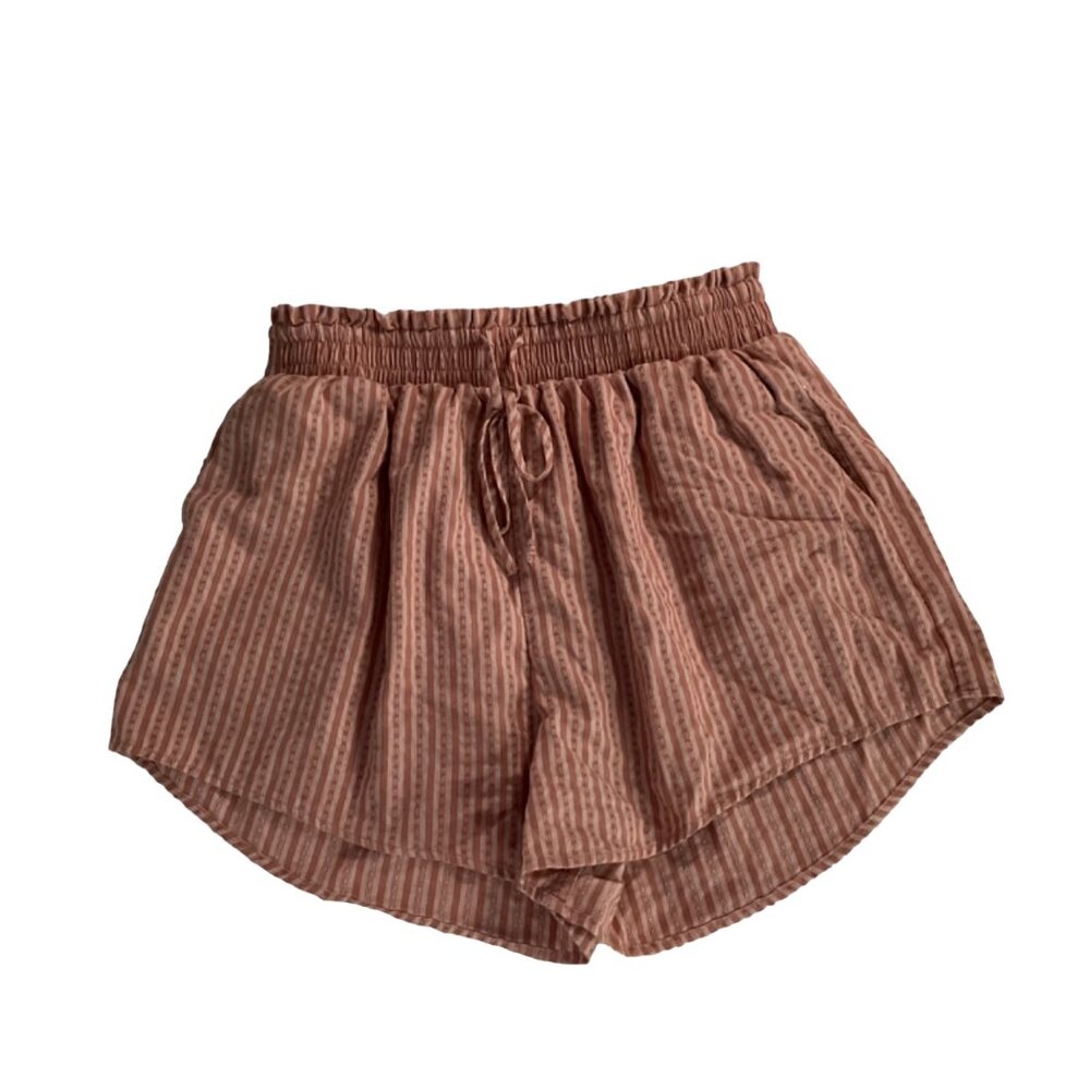 Wild Fable Dark Coral Women's Striped Shorts
